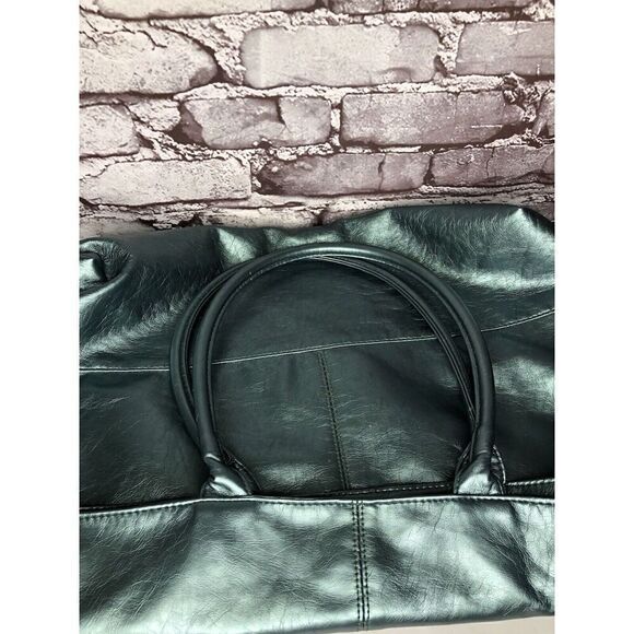 Saks Fifth Avenue Metallic Green One Compartment With Inside Pocket Large Bag - Picture 3 of 5